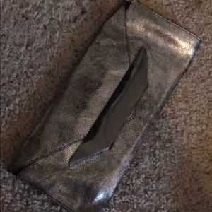 Kenneth Cole New York metallic silver clutch